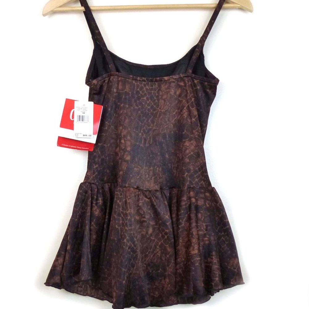 Cole of California VTG 90s Snake Brown Skirted Swim Suit One Piece Women 8 NWT - Picture 9 of 12